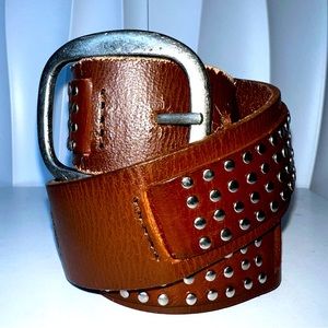 Made In India Genuine Leather Silver Studded Belt